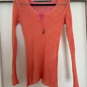 Coral Knit Long Sleeve Top